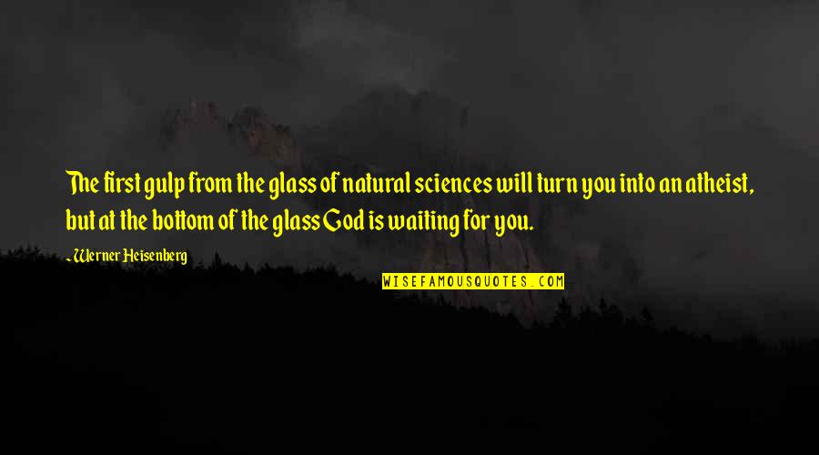 God For Atheist Quotes By Werner Heisenberg: The first gulp from the glass of natural