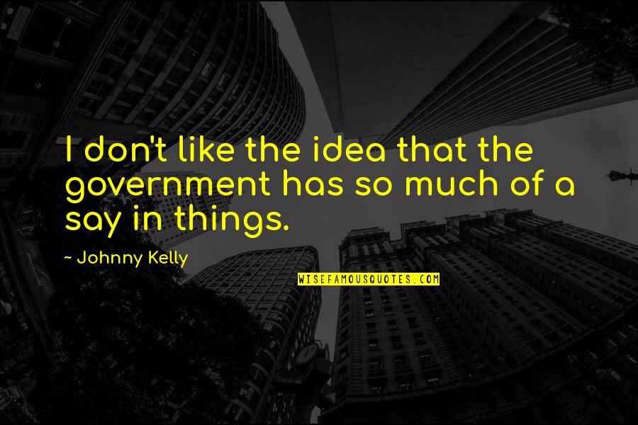 God Gift Beauty Quotes By Johnny Kelly: I don't like the idea that the government