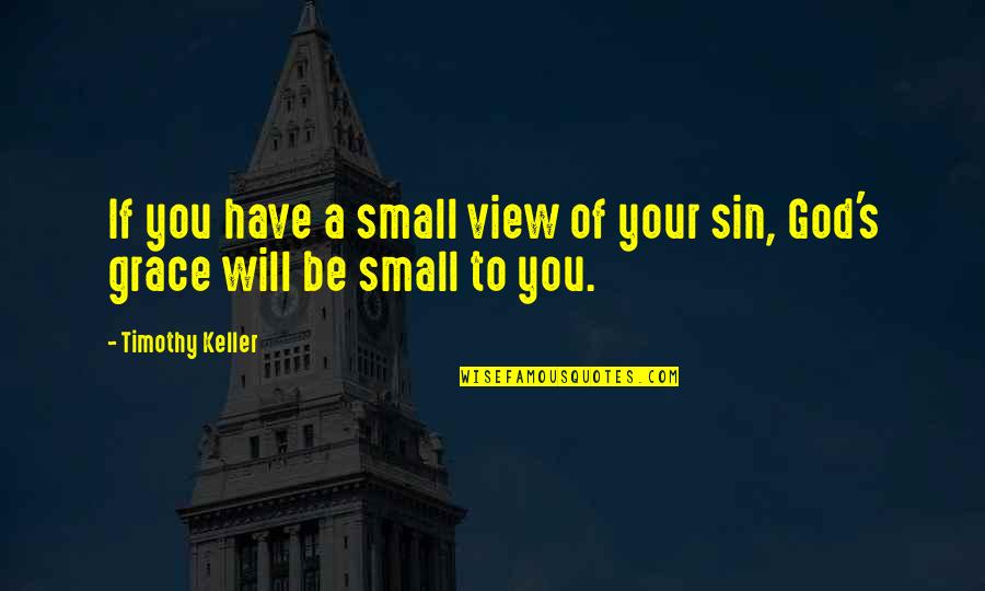 God Grace Quotes By Timothy Keller: If you have a small view of your