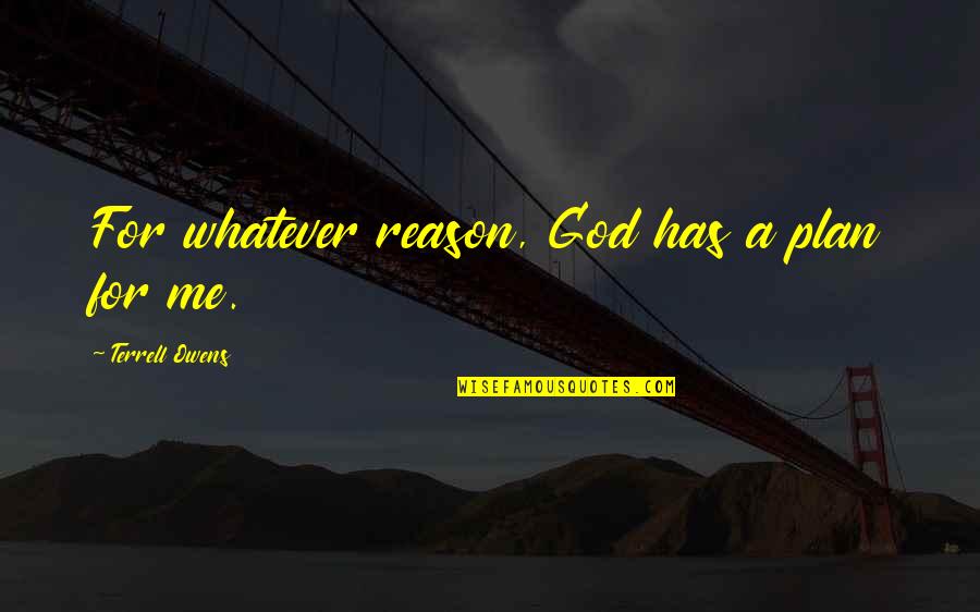 God Has Plans For Us Quotes By Terrell Owens: For whatever reason, God has a plan for