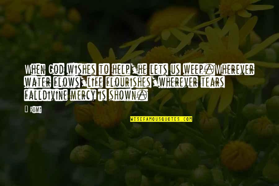 God Help Us Quotes By Rumi: When God wishes to help,he lets us weep.Wherever