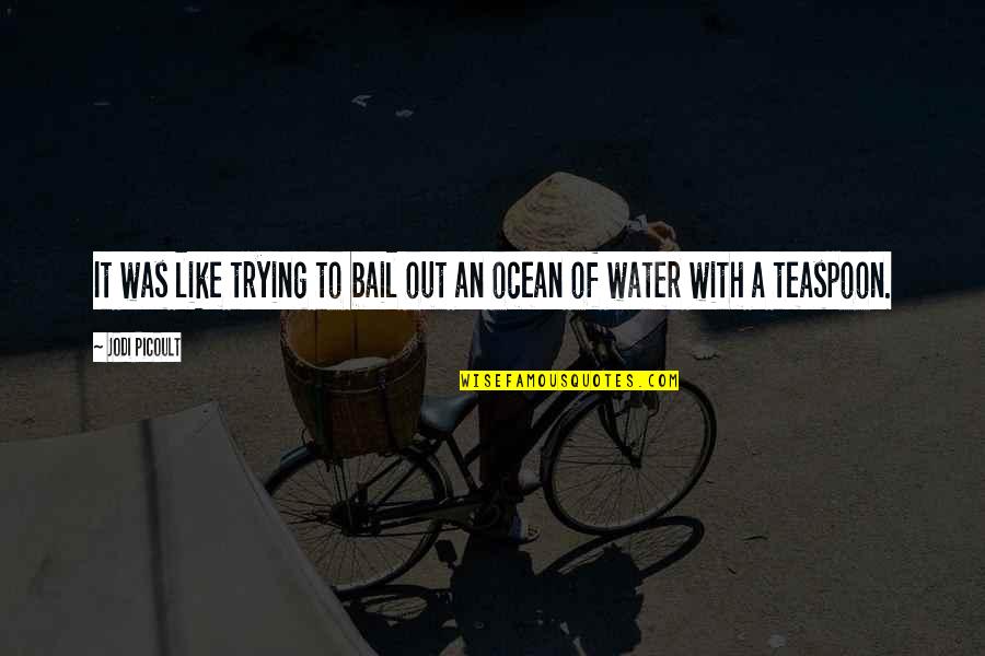 God Hypothesis Quotes By Jodi Picoult: It was like trying to bail out an