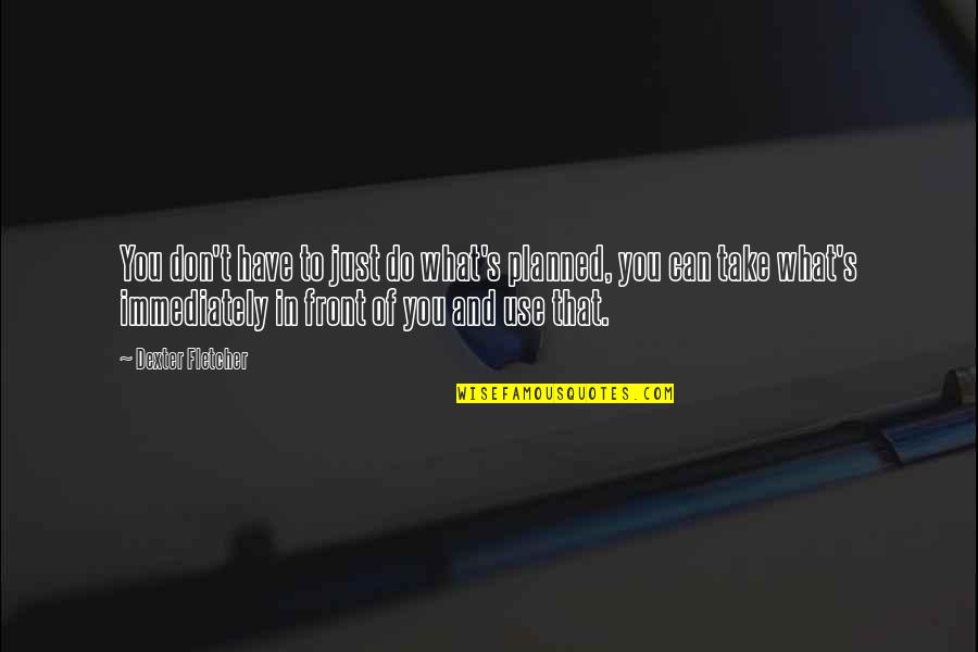 God In A Raisin In The Sun Quotes By Dexter Fletcher: You don't have to just do what's planned,