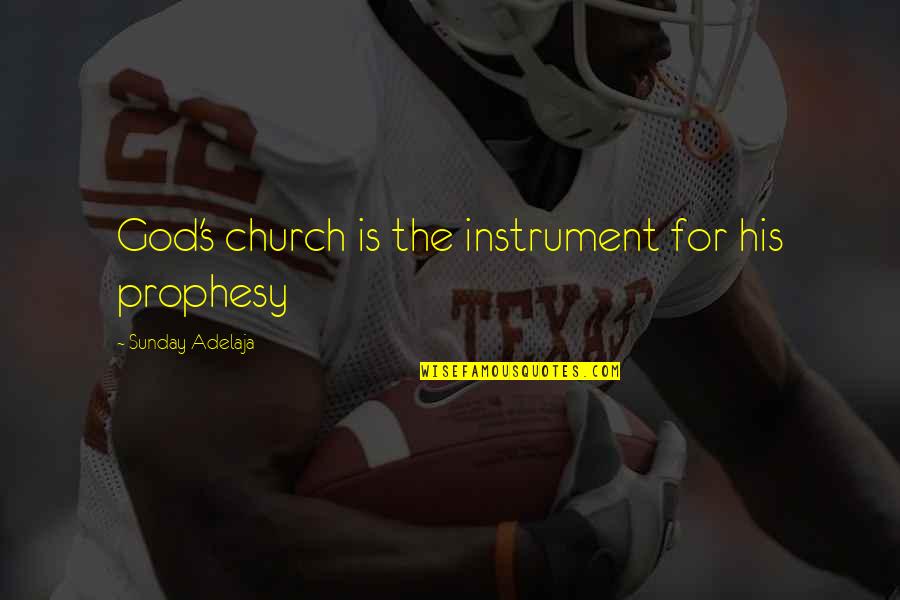 God Instrument Quotes By Sunday Adelaja: God's church is the instrument for his prophesy