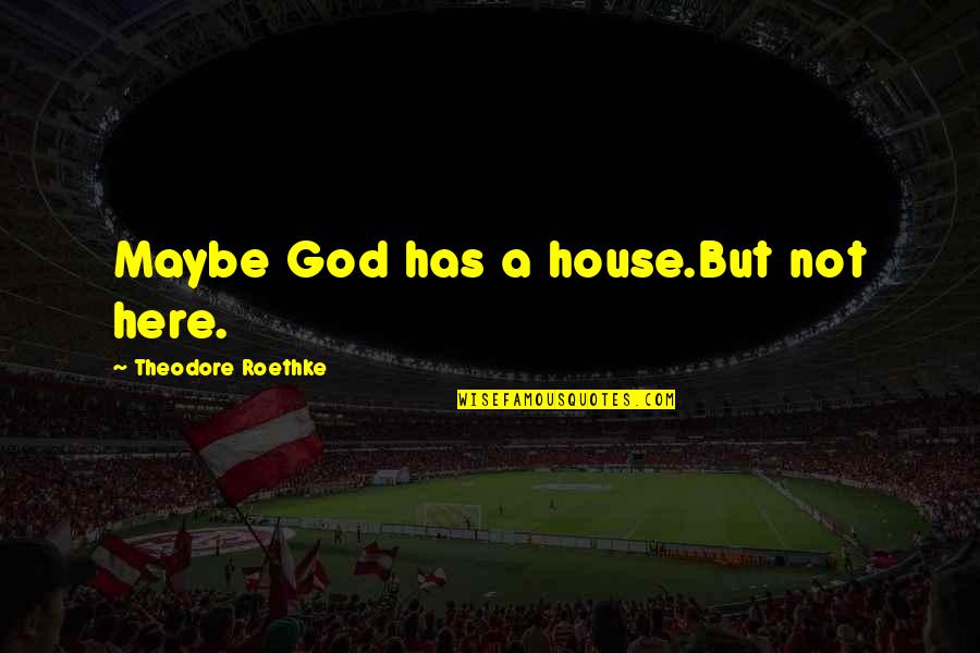 God Is Here For You Quotes By Theodore Roethke: Maybe God has a house.But not here.