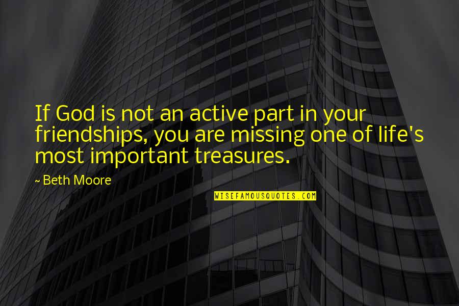 God Is Most Important Quotes By Beth Moore: If God is not an active part in