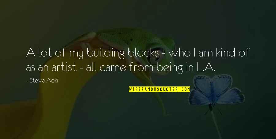 God Is Never Too Late Quotes By Steve Aoki: A lot of my building blocks - who