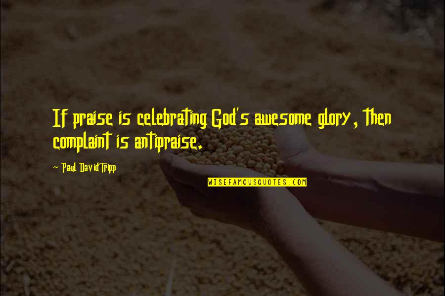 God Is So Awesome Quotes By Paul David Tripp: If praise is celebrating God's awesome glory, then God Is So Awesome Quotes By Paul David Tripp: If praise is celebrating God's awesome glory, then
