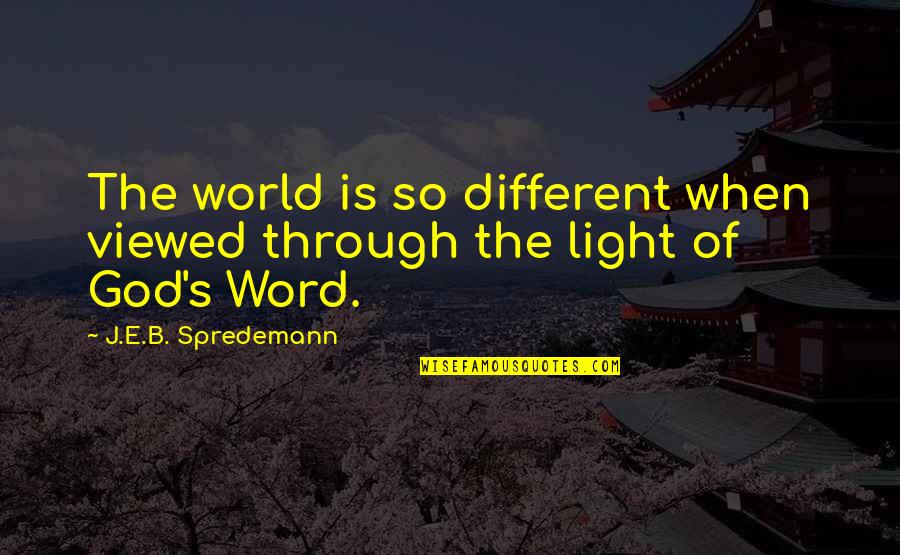 God Is The Light Of The World Quotes By J.E.B. Spredemann: The world is so different when viewed through