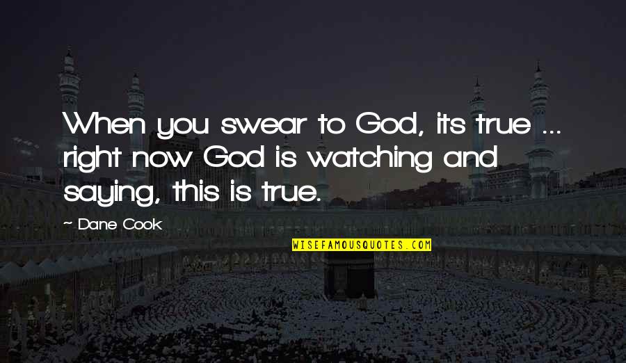 God Is Watching Over You Quotes By Dane Cook: When you swear to God, its true ...