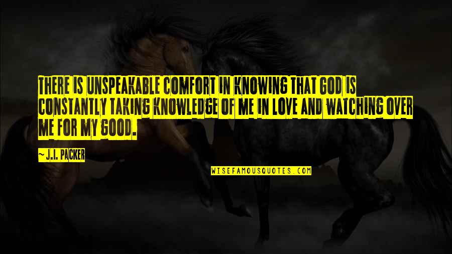 God Is Watching Over You Quotes By J.I. Packer: There is unspeakable comfort in knowing that God