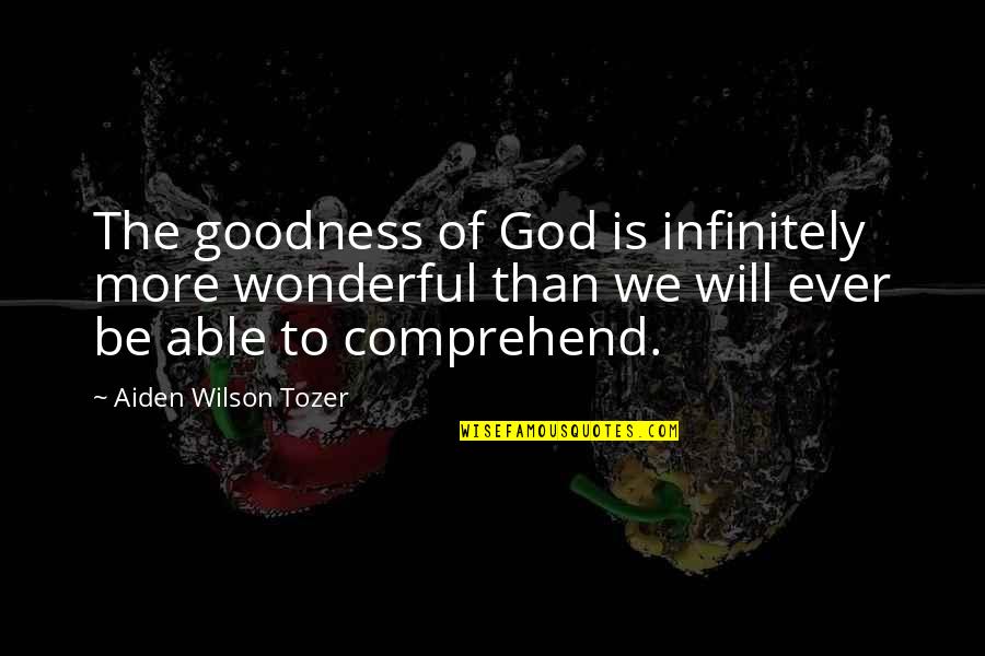 God Is Wonderful Quotes By Aiden Wilson Tozer: The goodness of God is infinitely more wonderful