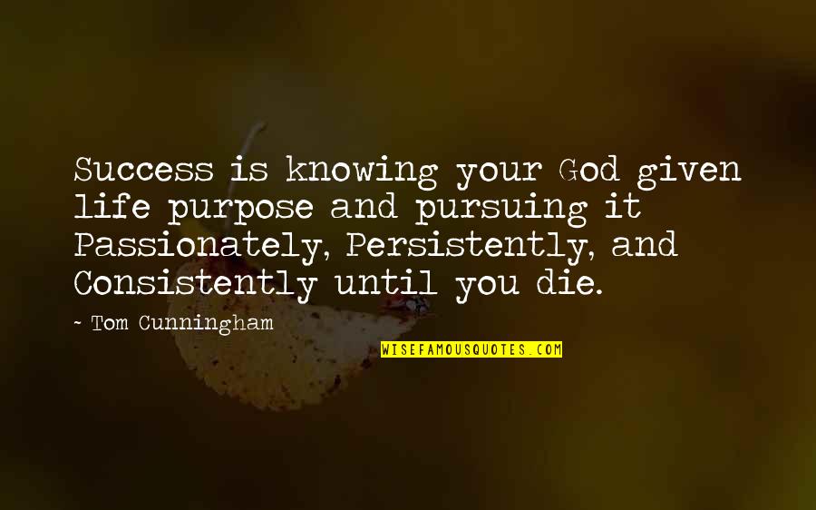 God Knowing All Quotes By Tom Cunningham: Success is knowing your God given life purpose