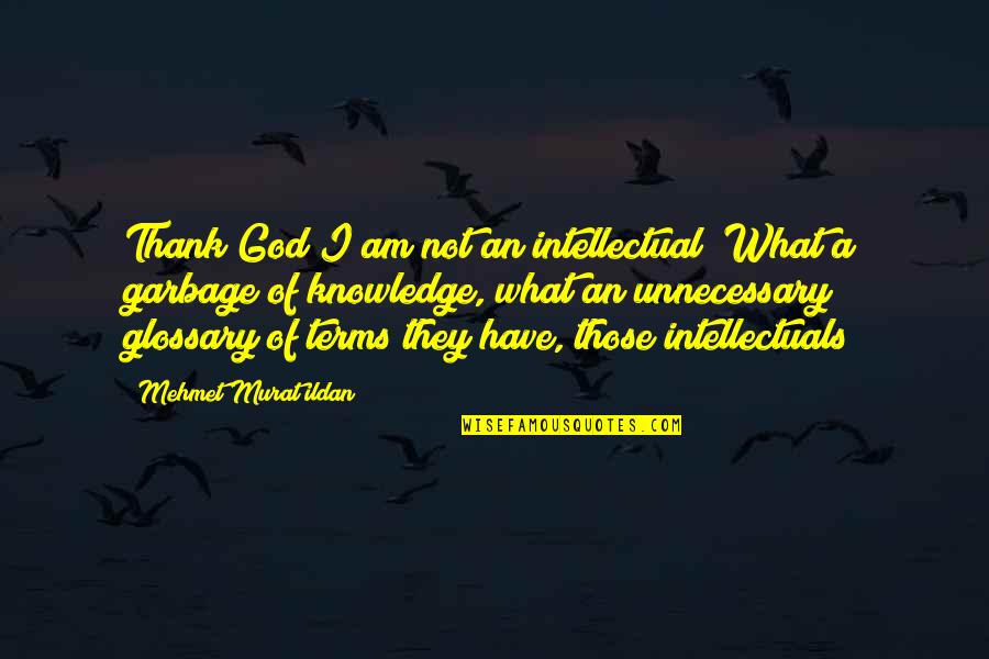 God Knowledge Quotes By Mehmet Murat Ildan: Thank God I am not an intellectual! What