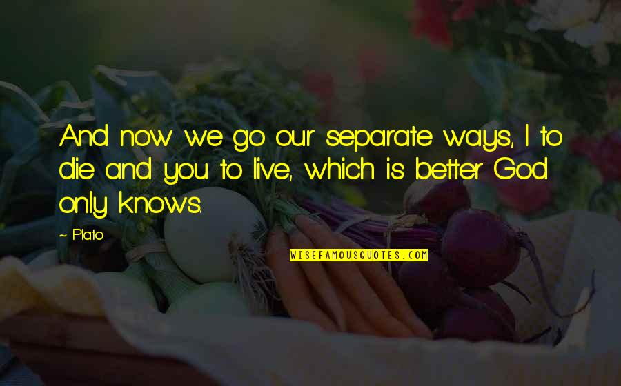 God Knows Better Quotes By Plato: And now we go our separate ways, I