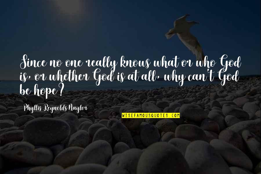 God Knows What's Best Quotes By Phyllis Reynolds Naylor: Since no one really knows what or who