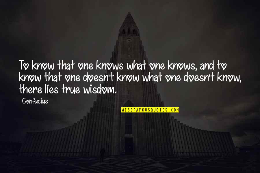 God Never Blinks Book Quotes By Confucius: To know that one knows what one knows,