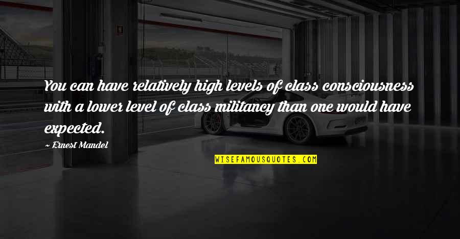 God Of Conquest Quotes By Ernest Mandel: You can have relatively high levels of class