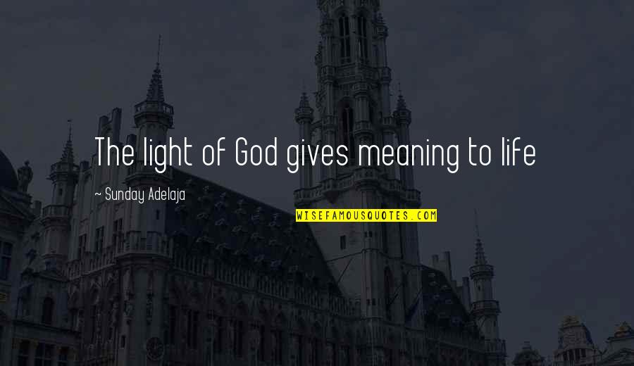God Of Light Quotes By Sunday Adelaja: The light of God gives meaning to life