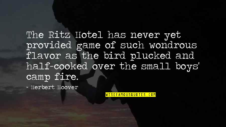 God Paragraph Quotes By Herbert Hoover: The Ritz Hotel has never yet provided game