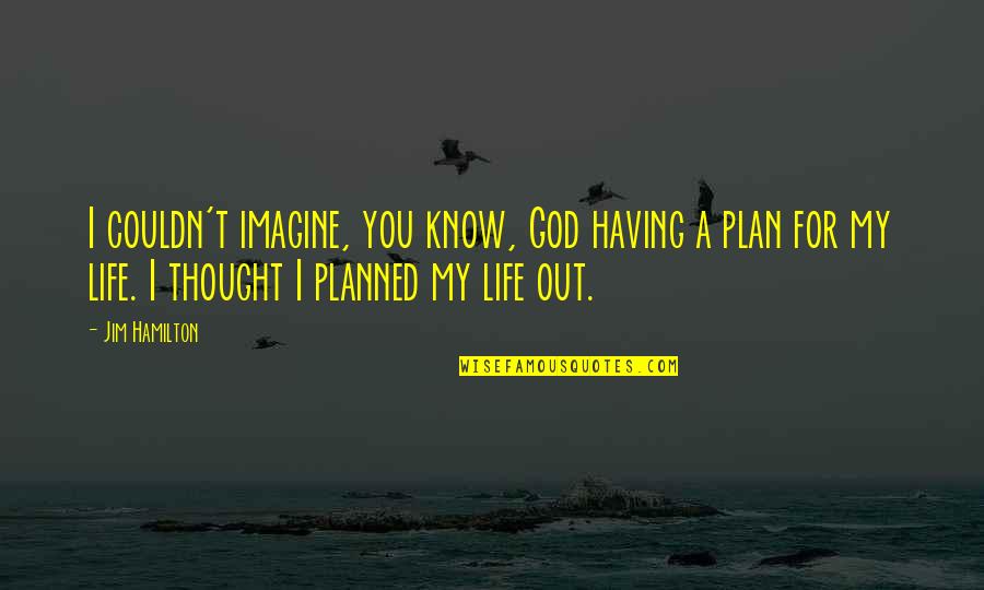 God Plan For Your Life Quotes By Jim Hamilton: I couldn't imagine, you know, God having a