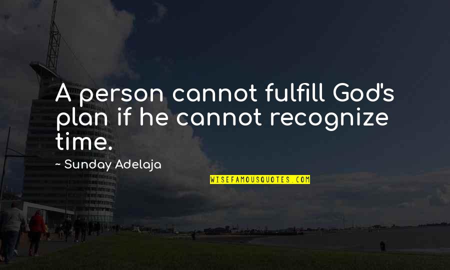 God Plan Quotes By Sunday Adelaja: A person cannot fulfill God's plan if he