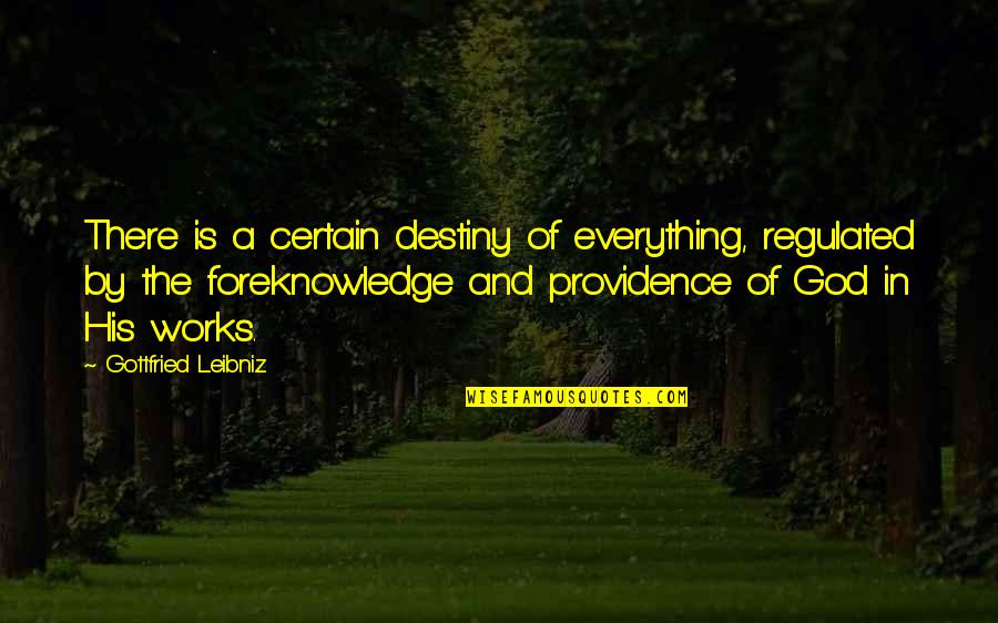 God Providence Quotes By Gottfried Leibniz: There is a certain destiny of everything, regulated