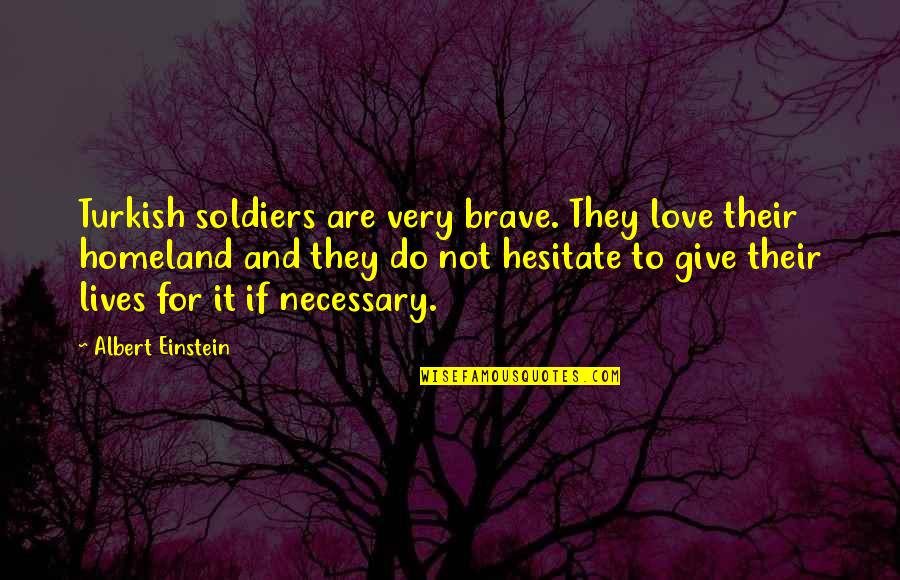 God Reveals Himself Quotes By Albert Einstein: Turkish soldiers are very brave. They love their