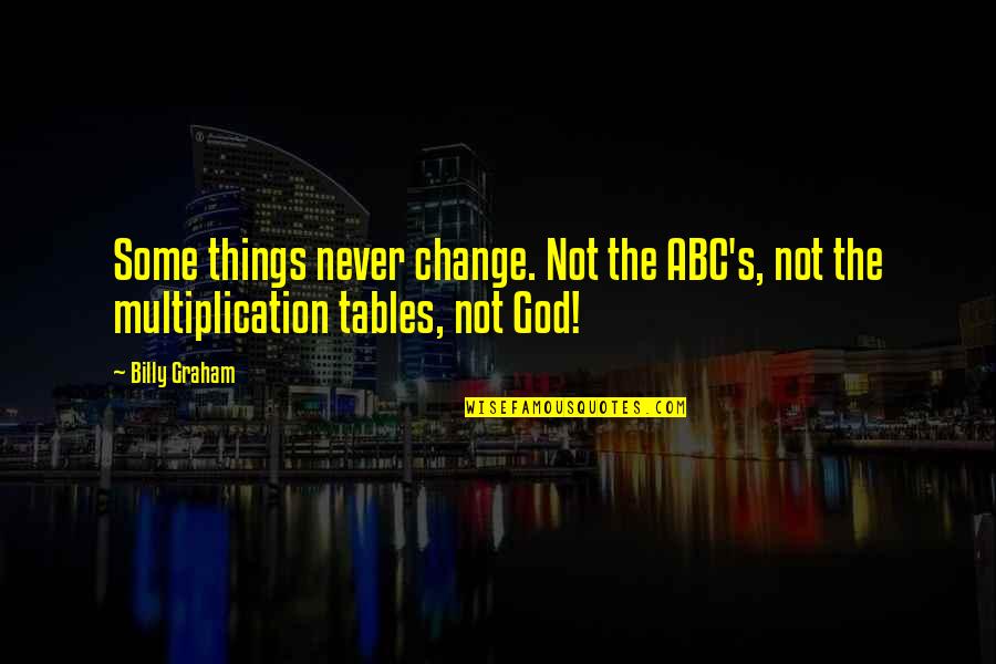 God S Multiplication Quotes By Billy Graham: Some things never change. Not the ABC's, not