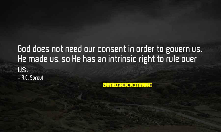 God S Rule Quotes By R.C. Sproul: God does not need our consent in order