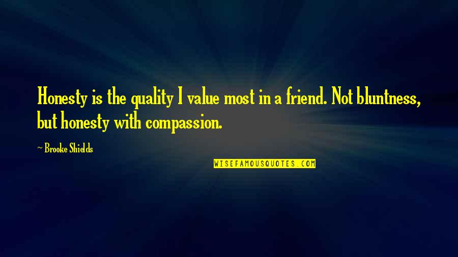 God Seekers Movement Quotes By Brooke Shields: Honesty is the quality I value most in
