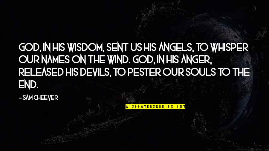 God Sent Quotes By Sam Cheever: God, in his wisdom, sent us his angels,