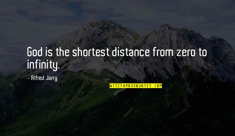 God Shortest Quotes By Alfred Jarry: God is the shortest distance from zero to