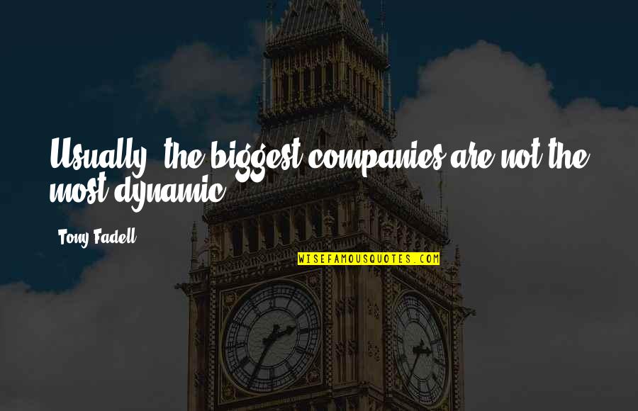God Taglish Quotes By Tony Fadell: Usually, the biggest companies are not the most