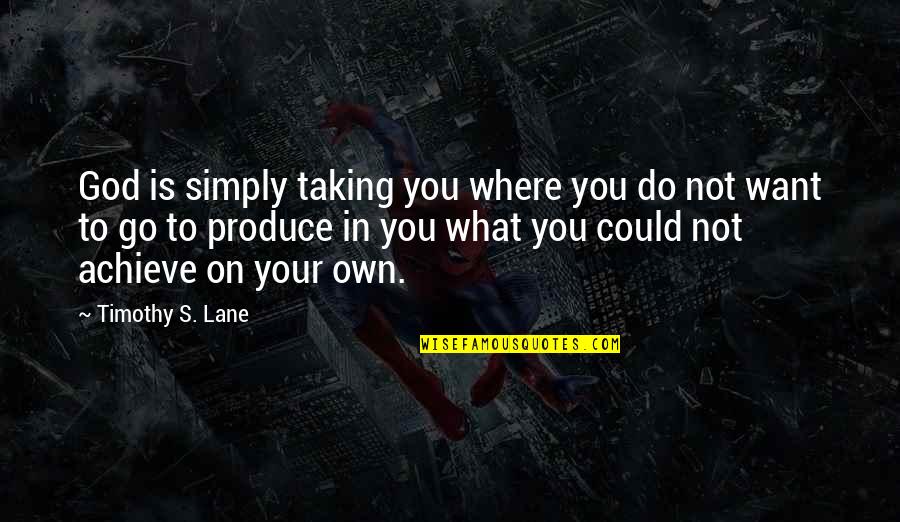 God Taking The Best Quotes By Timothy S. Lane: God is simply taking you where you do