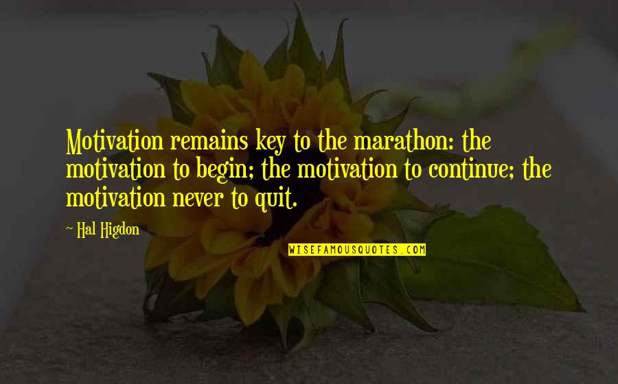 God Testing Our Strength Quotes By Hal Higdon: Motivation remains key to the marathon: the motivation