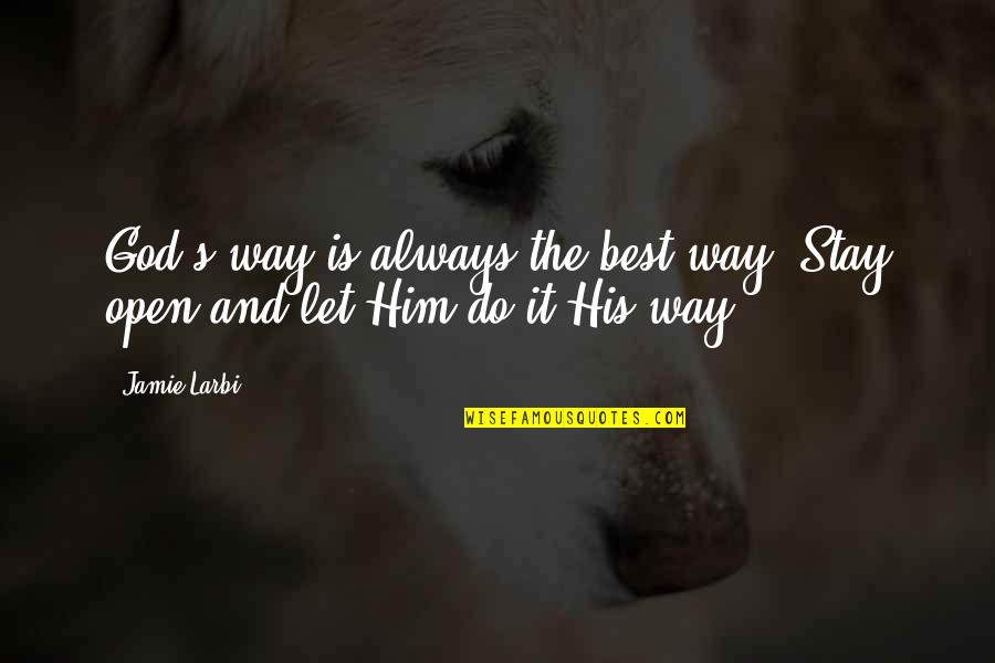 God The Best Quotes By Jamie Larbi: God's way is always the best way. Stay