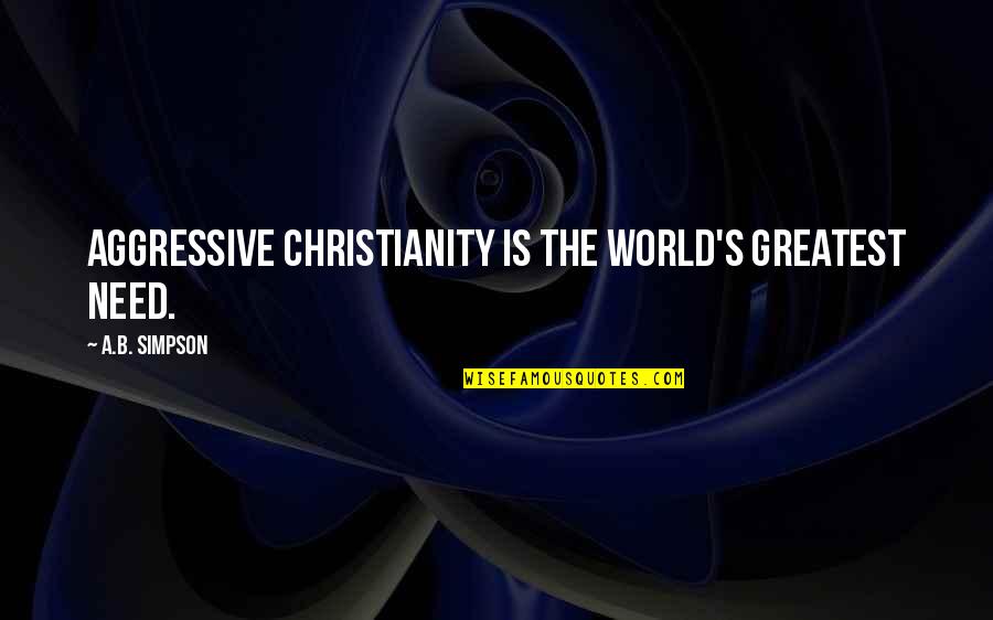 God Told Me To Tell You Quotes By A.B. Simpson: Aggressive Christianity is the world's greatest need.