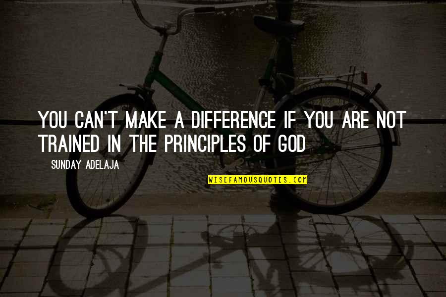 God Values You Quotes By Sunday Adelaja: You can't make a difference if you are