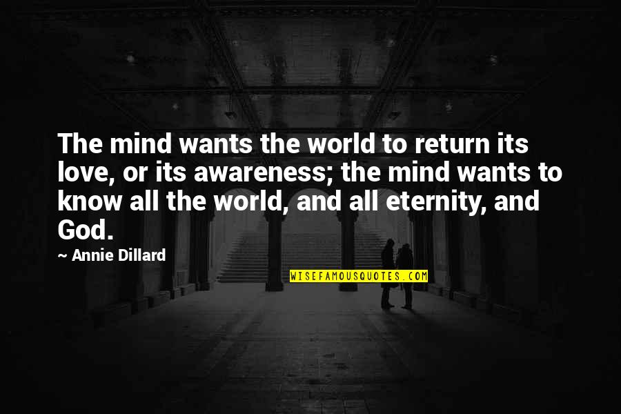 God Want You To Know Quotes By Annie Dillard: The mind wants the world to return its