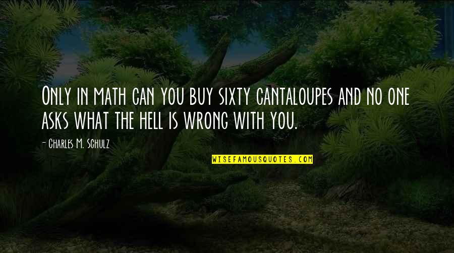 God Which Direction Quotes By Charles M. Schulz: Only in math can you buy sixty cantaloupes God Which Direction Quotes By Charles M. Schulz: Only in math can you buy sixty cantaloupes