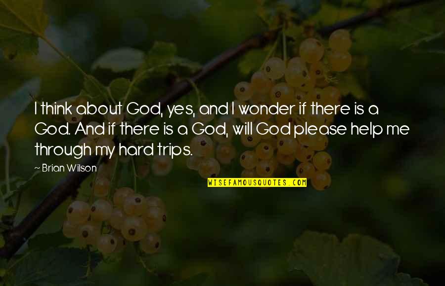 God Will Help Me Through Quotes By Brian Wilson: I think about God, yes, and I wonder