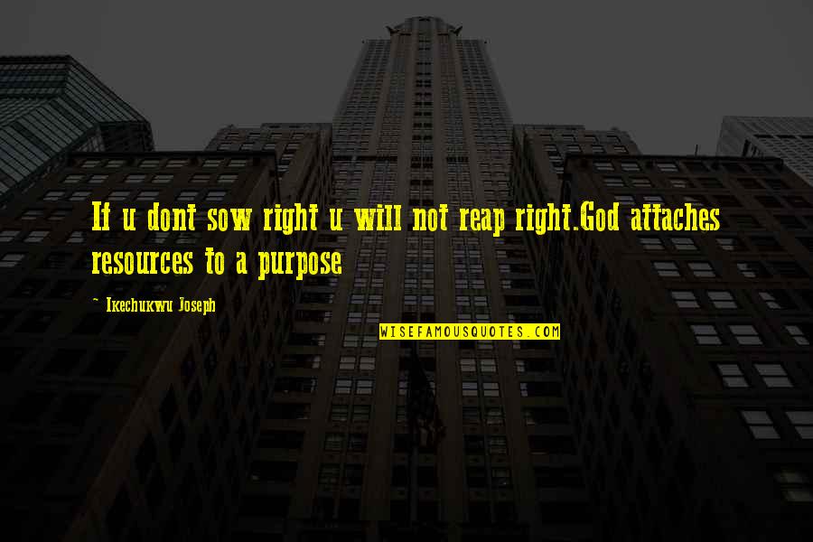 God Will Help Quotes By Ikechukwu Joseph: If u dont sow right u will not