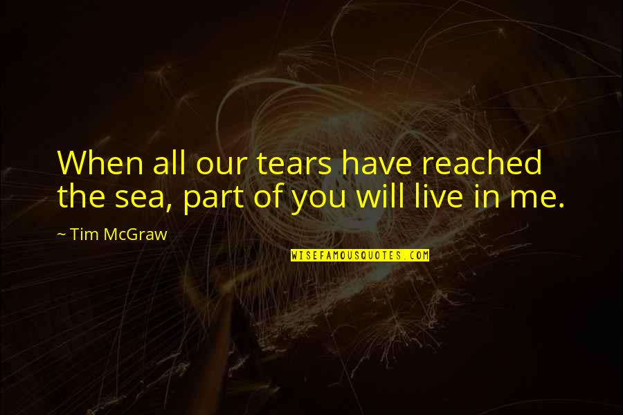 God Will Not Leave You Quotes By Tim McGraw: When all our tears have reached the sea,