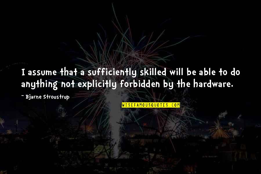 God Will Not Let You Down Quotes By Bjarne Stroustrup: I assume that a sufficiently skilled will be