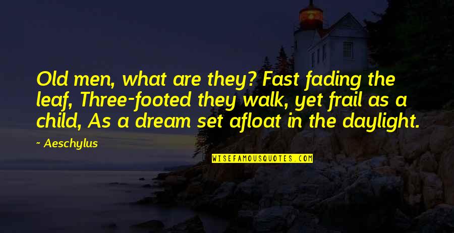 God Writes Your Story Quotes By Aeschylus: Old men, what are they? Fast fading the