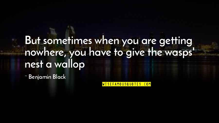Godberry Quotes By Benjamin Black: But sometimes when you are getting nowhere, you