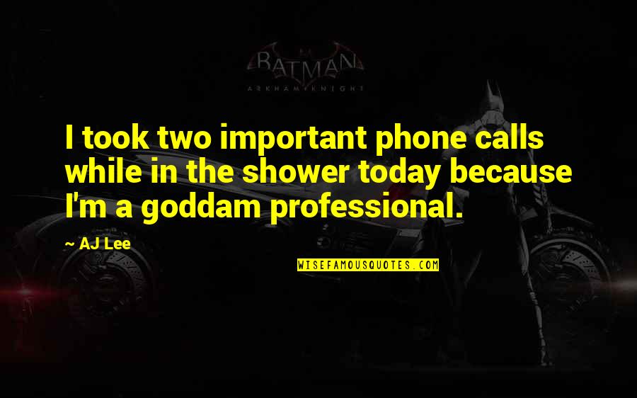 Goddam Quotes By AJ Lee: I took two important phone calls while in