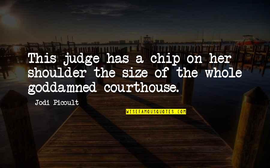 Goddamned Quotes By Jodi Picoult: This judge has a chip on her shoulder