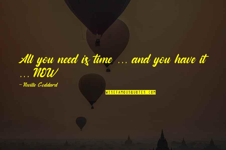 Goddard's Quotes By Neville Goddard: All you need is time ... and you